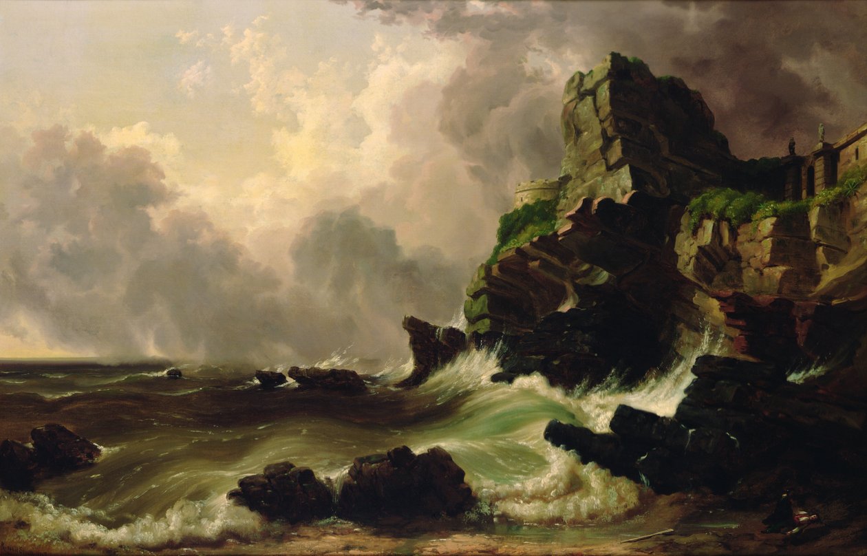 Zeegezicht door Russell William Thompson Smith