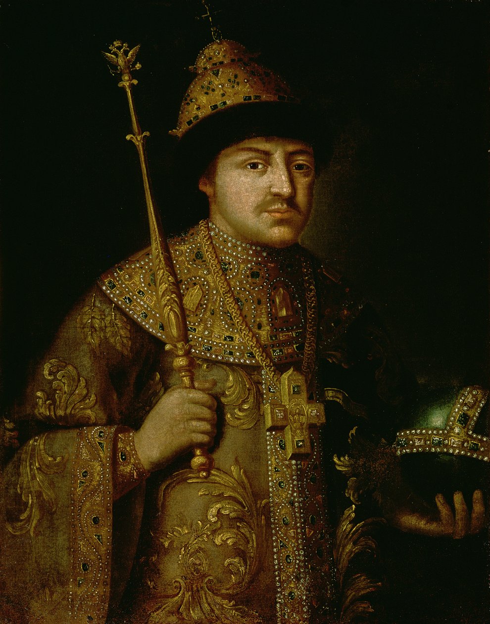 Portret van Tsaar Fjodor III Alexeevich (1661-1682) door Russian School