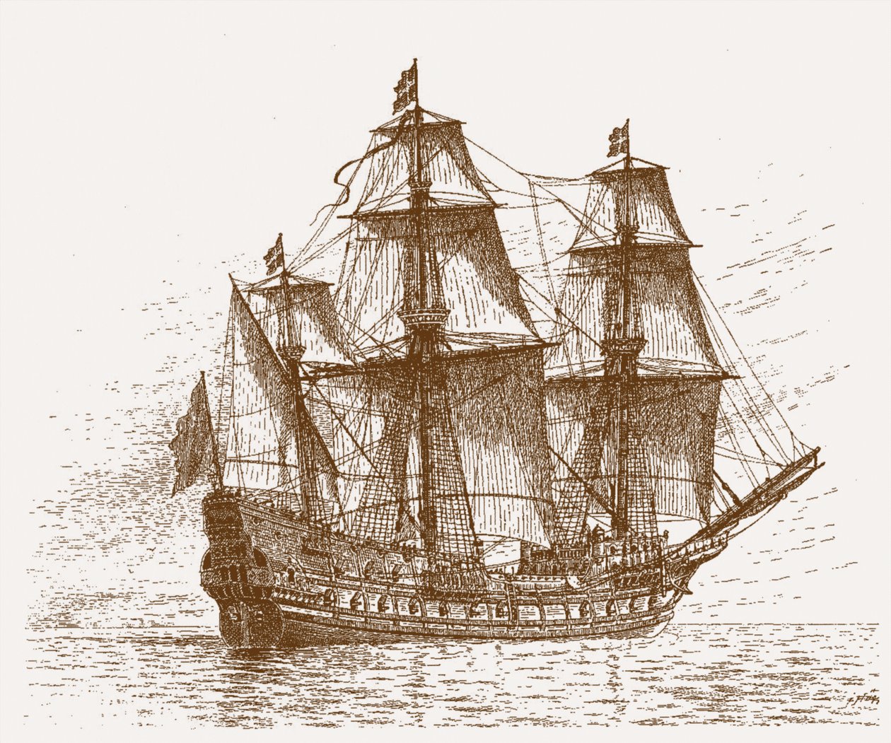 Het Zweedse vlaggenschip Mars, voor de Slag bij Gotland-Oland door Russian School