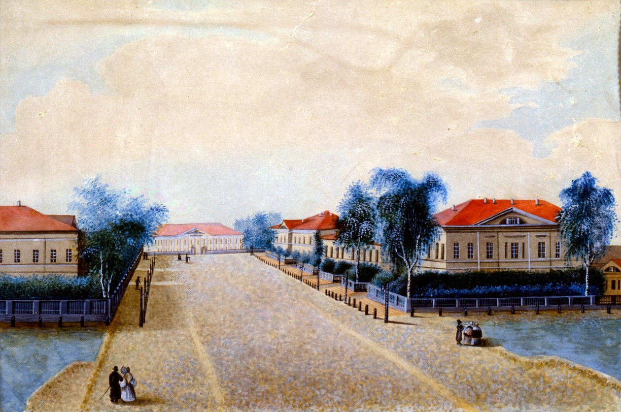 Uitzicht op de Schatkamer in Tver, 1830s door Russian Master