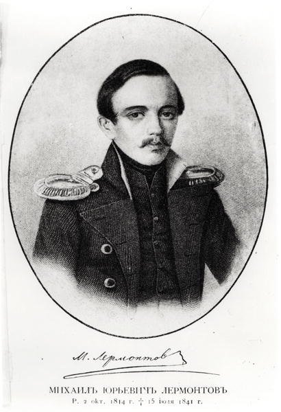 Mikhail Yuryevich Lermontov (1814-41) door Russian School
