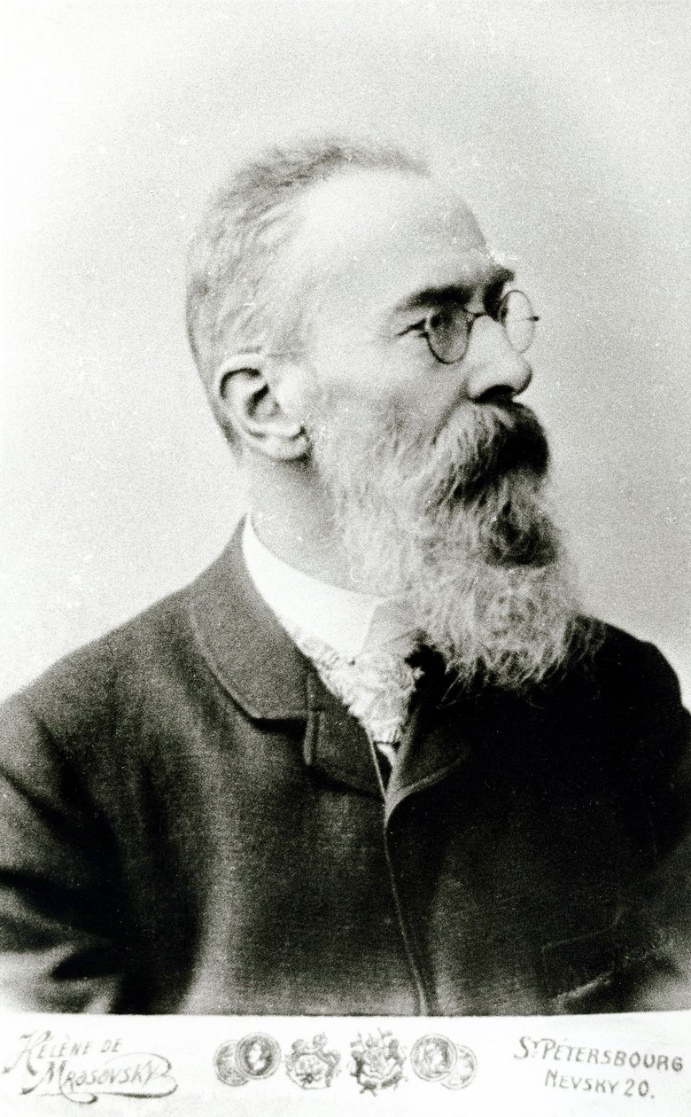 Nikolai Andreyevich Rimsky-Korsakov door Russian School