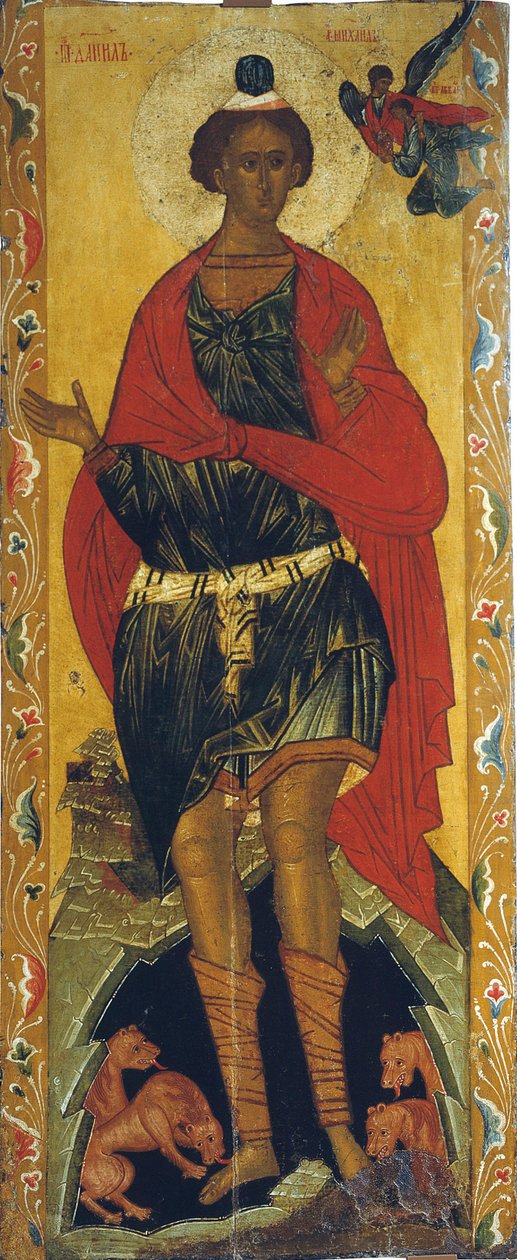 Daniel in de leeuwenkuil, 16e eeuw door Russian icon.