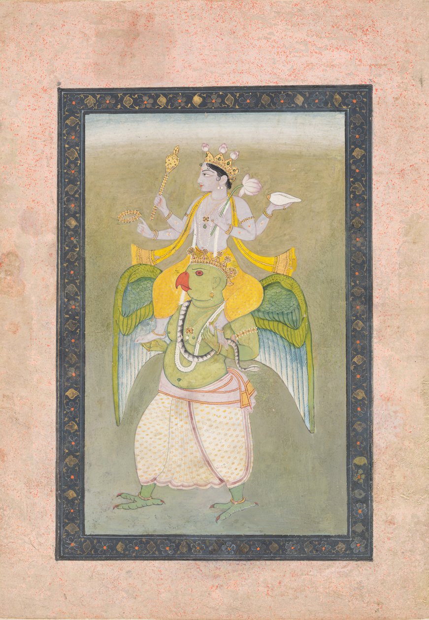 Vishnu op Garuda, ca. 1810-20 door Sajnu