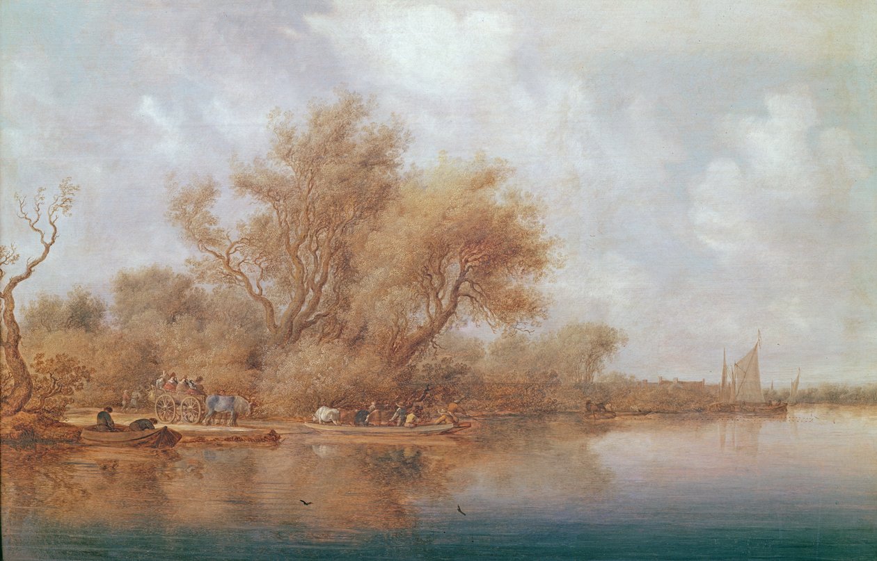 De Aanlegsteiger, 1635 door Salomon van Ruisdael or Ruysdael