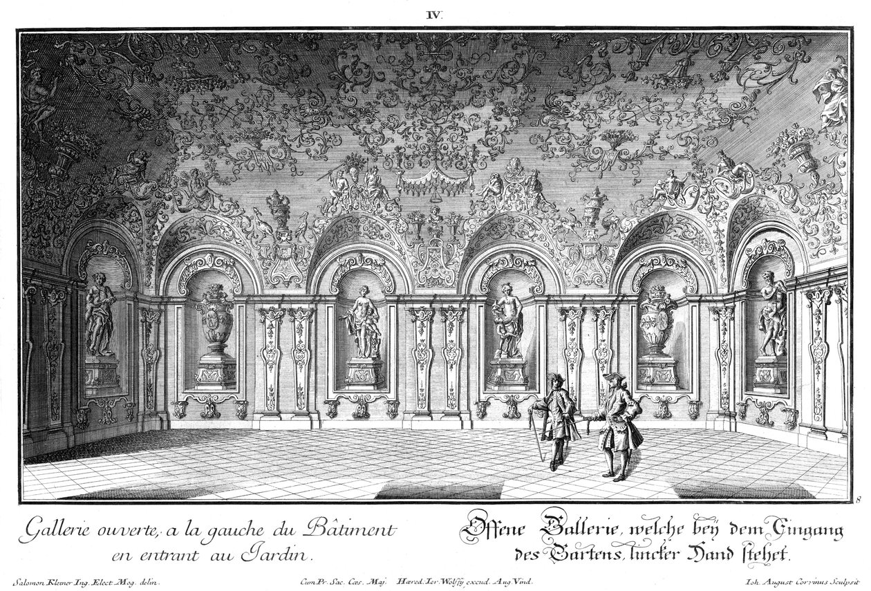 Open galerij in de westvleugel door Salomon Kleiner