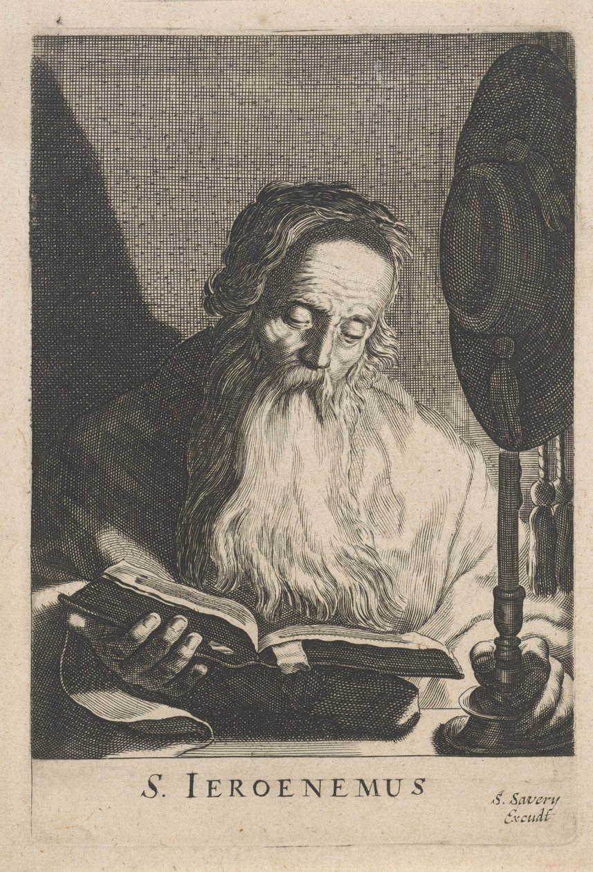 H. Hieronymus lezend bij kaarslicht door Salomon Savery (attributed to)