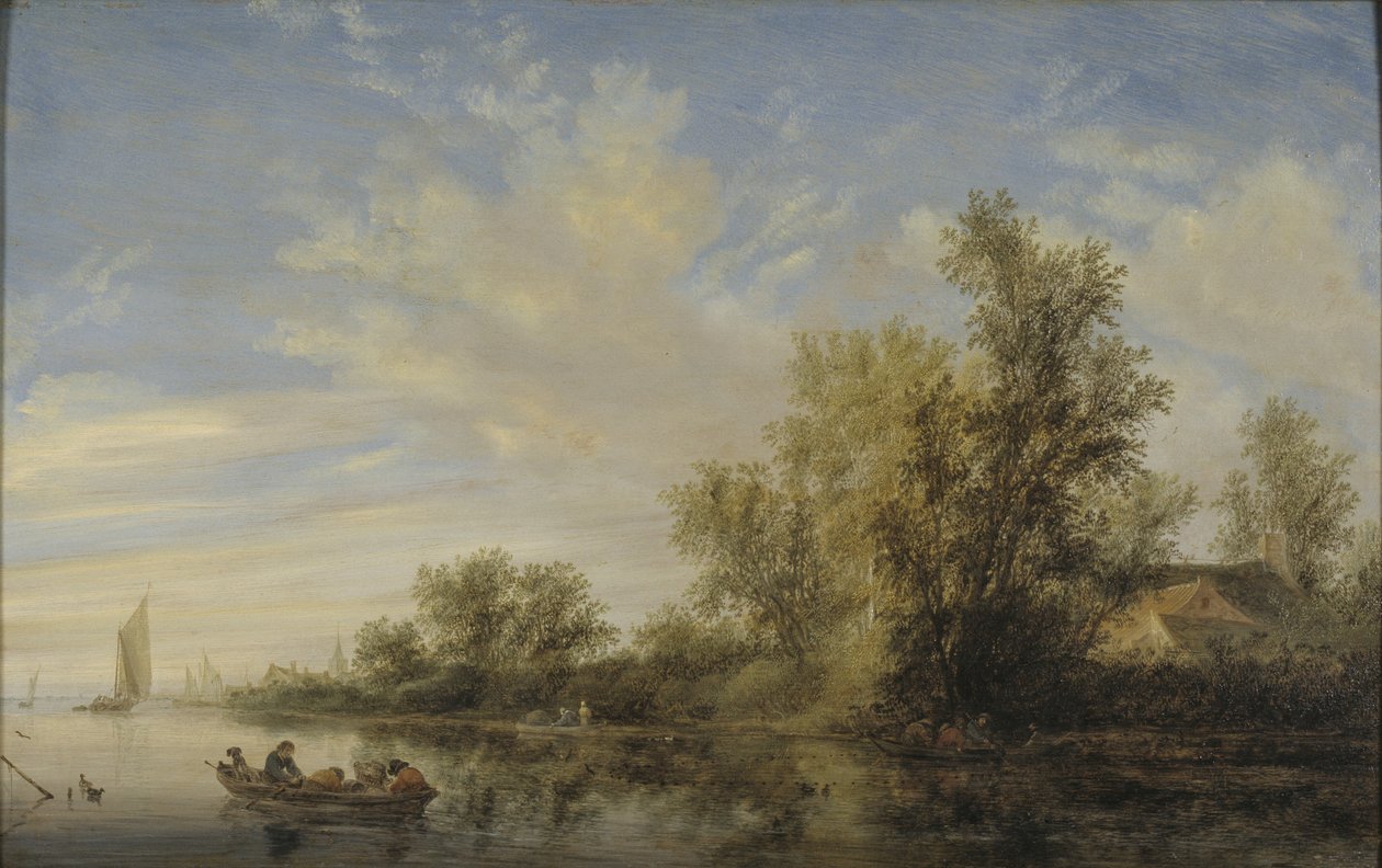 Rivierlandschap door Salomon van Ruysdael