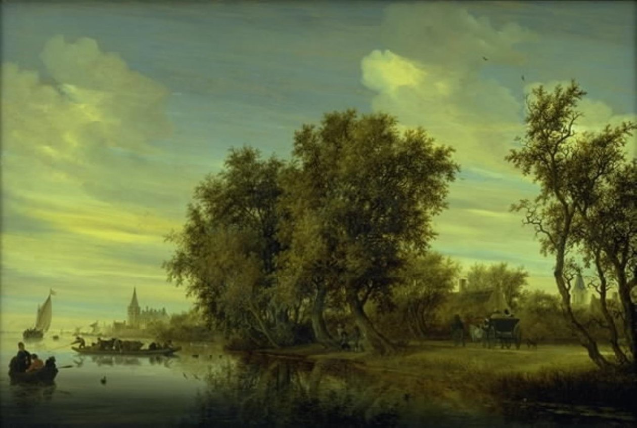 De Weg langs de Rivier door Salomon van Ruysdael