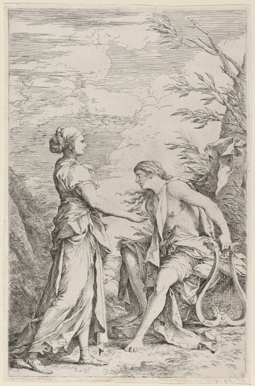 Apollo en de Cumaeense Sibylle door Salvator Rosa