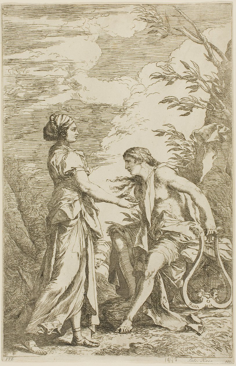 Apollo en de Cumeense Sibylle door Salvator Rosa