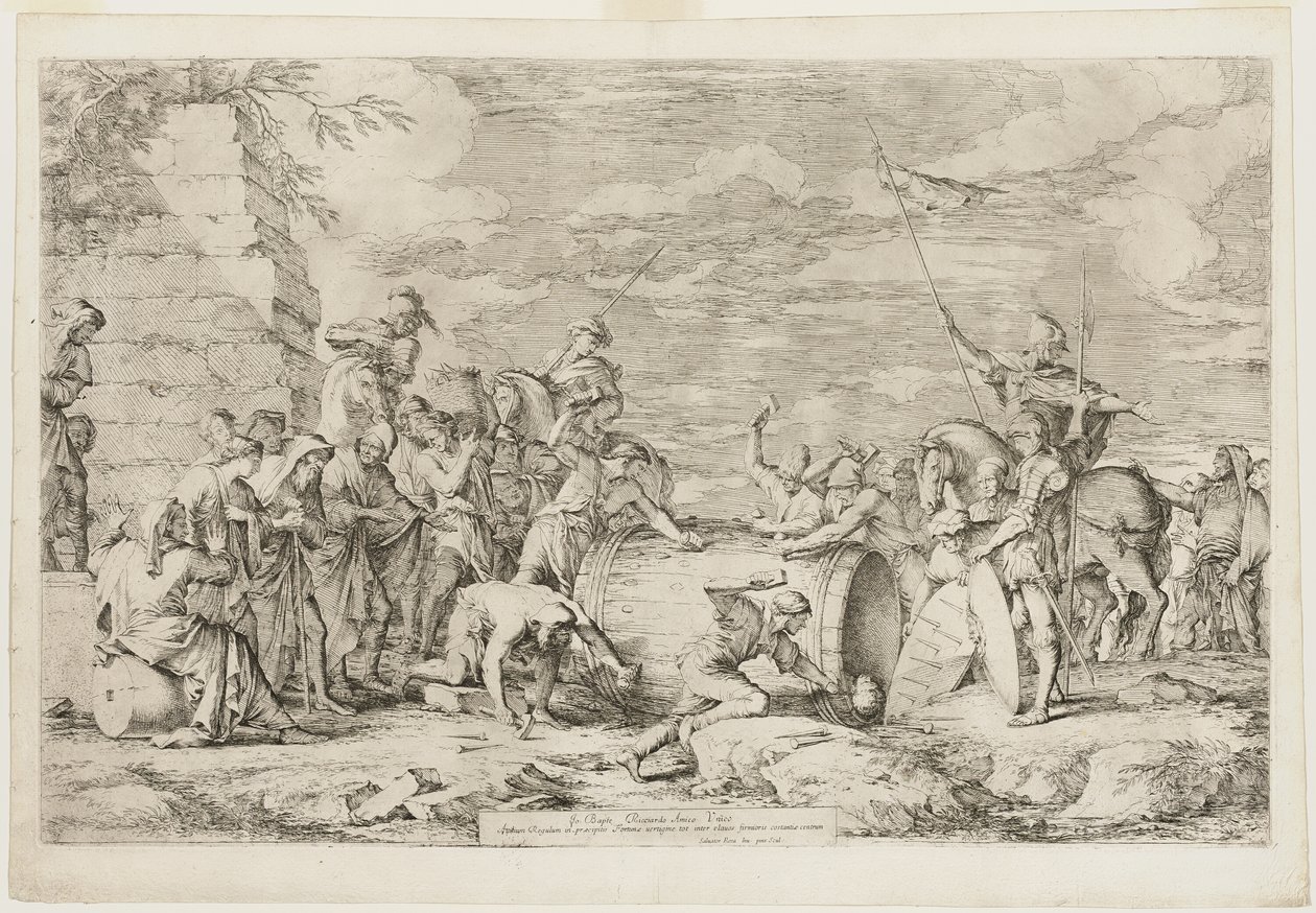 De dood van Atilius Regulus door Salvator Rosa