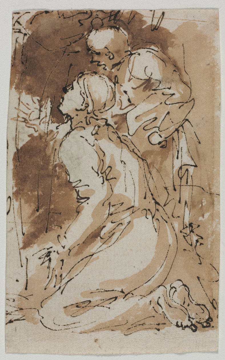 Figurenstudies (recto) door Salvator Rosa
