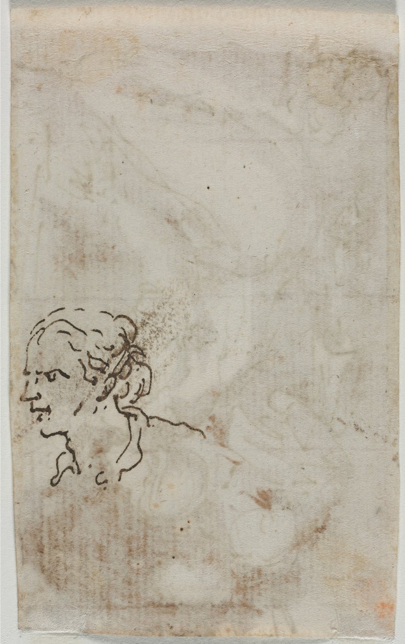 Figurenstudies verso, ca. 1640-1649 door Salvator Rosa