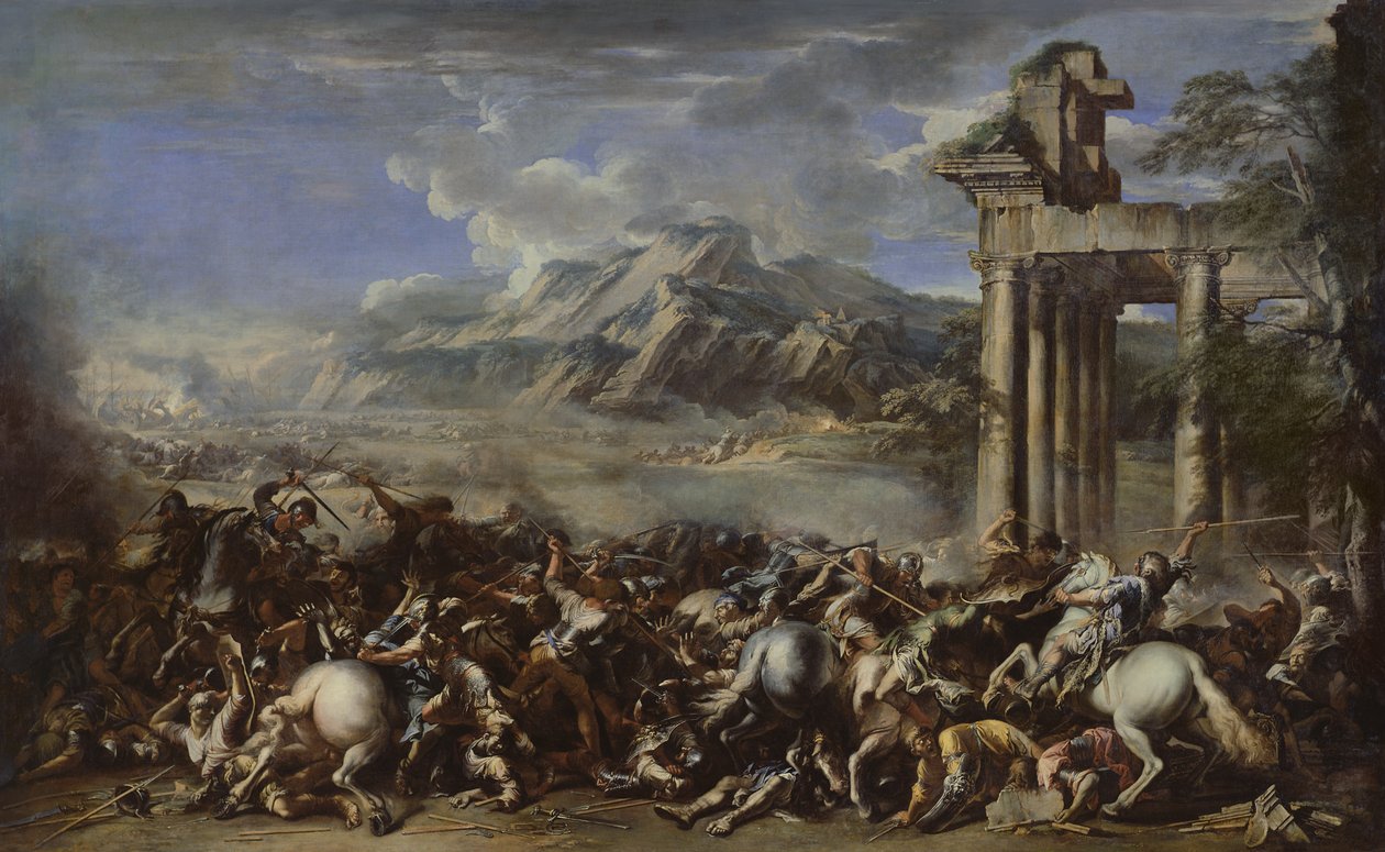 Heroïsche Slag, 1652 door Salvator Rosa