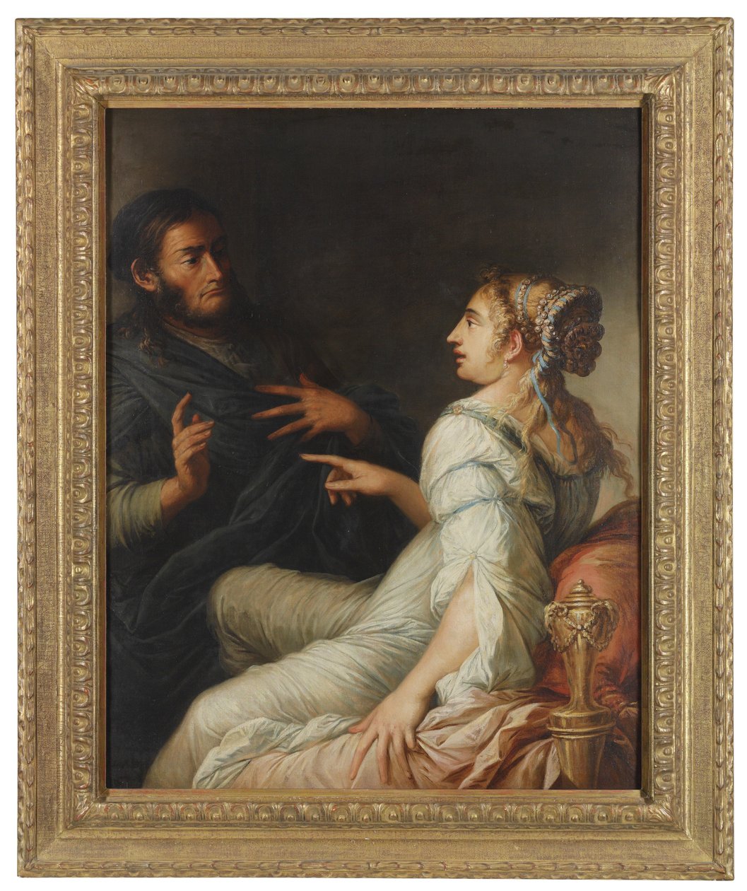 Phryne en Xenocrates door Salvator Rosa