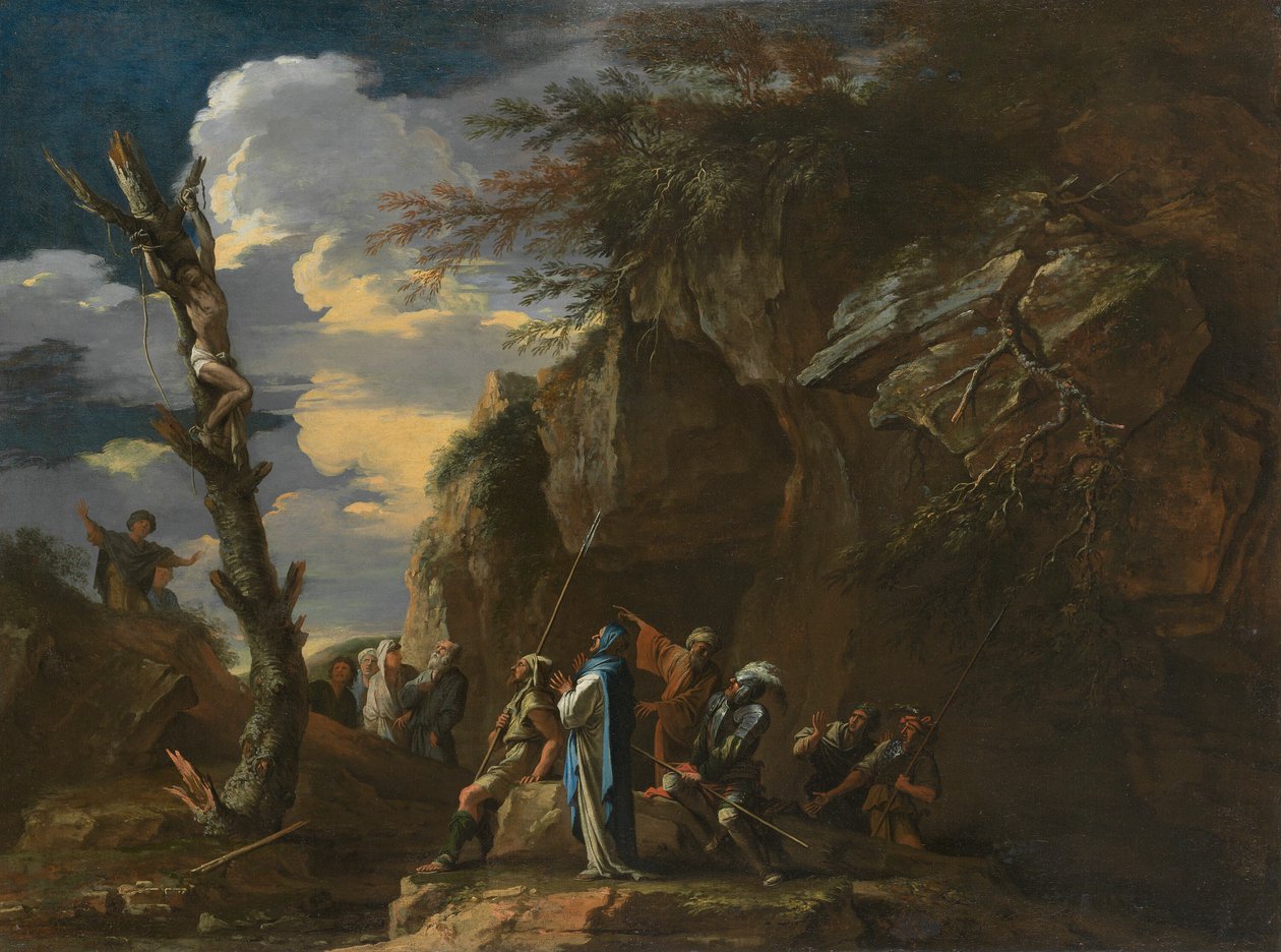 Kruisiging van Polycrates door Salvator Rosa
