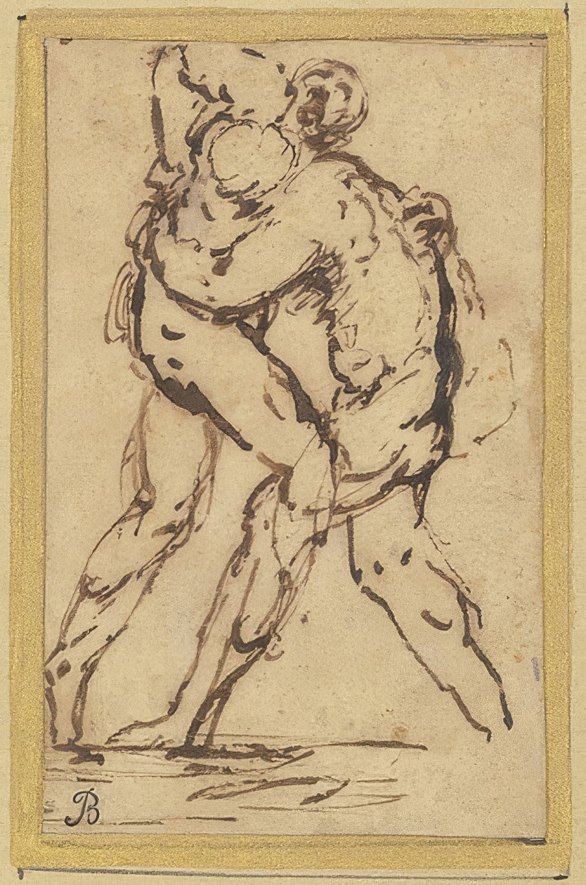 Worstelaars door Salvator Rosa