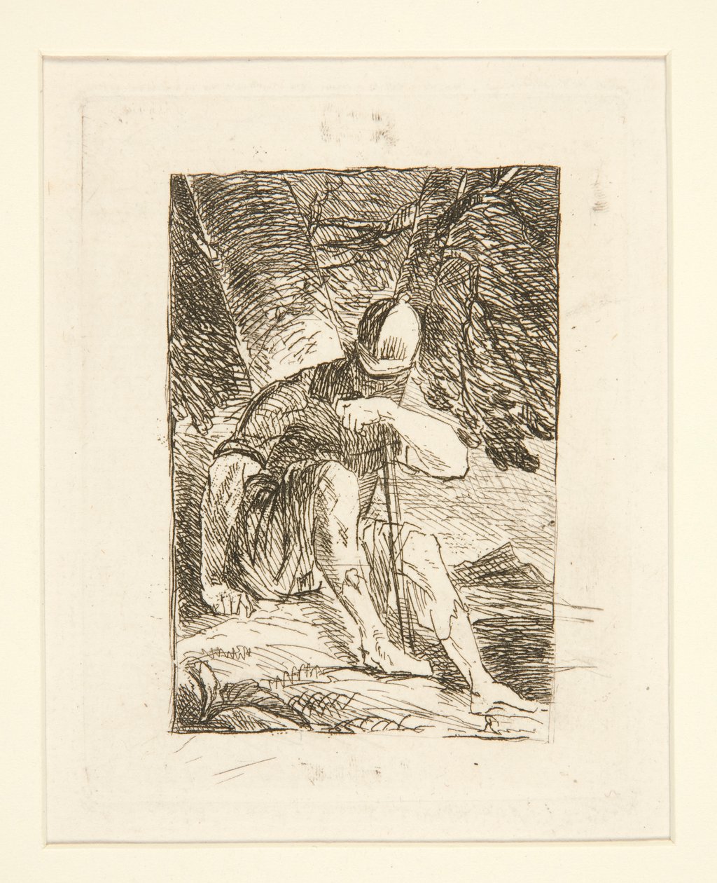 Zittende Soldaat door Salvator Rosa