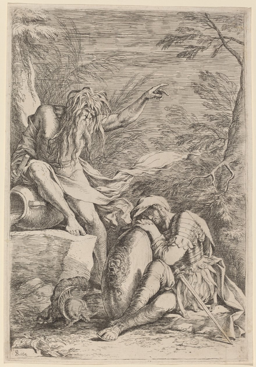 De droom van Aeneas door Salvator Rosa