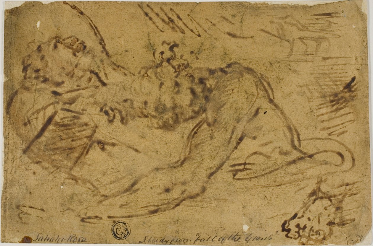 Twee grijpfiguren door Salvator Rosa