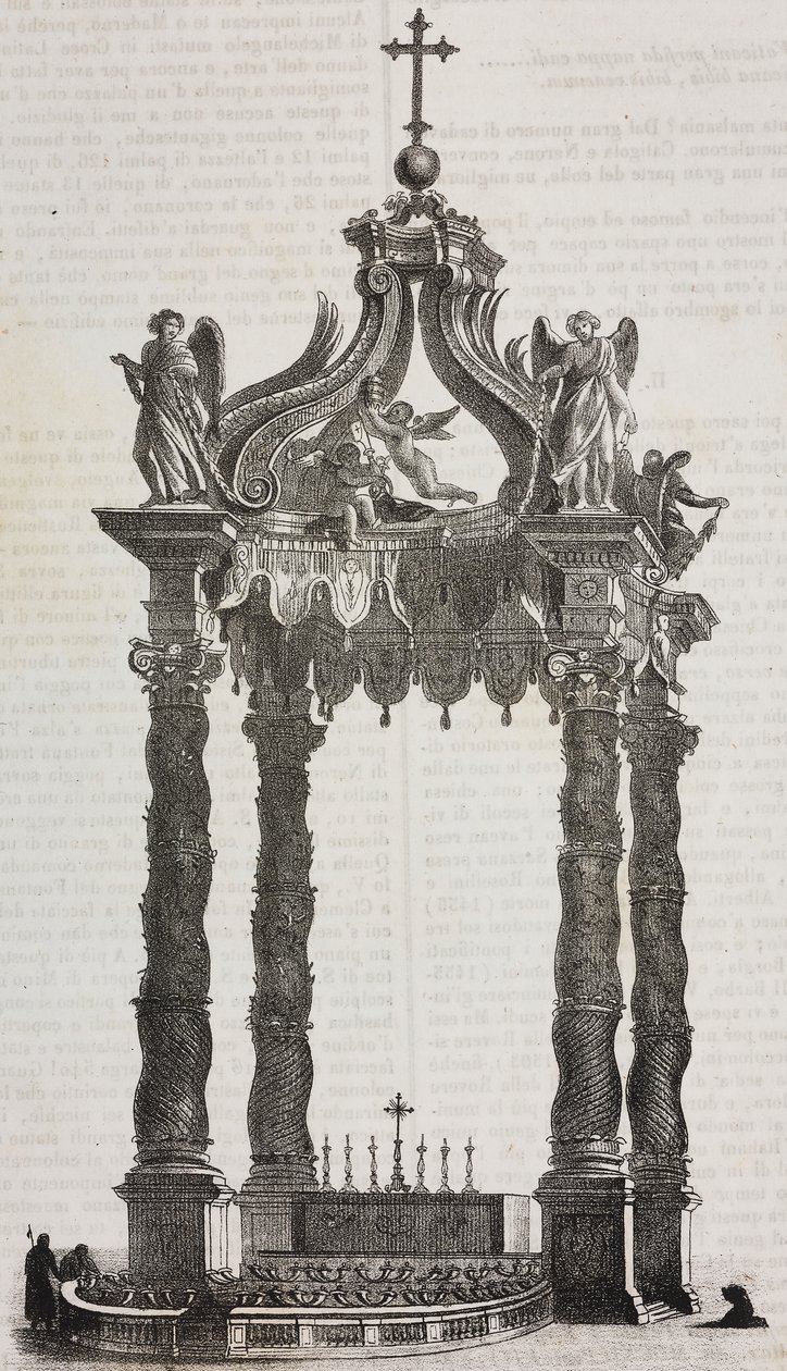 Het baldakijn van Sint-Pieter (ciborium) door Salvatore Puglia