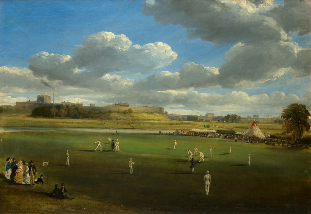 Cricketwedstrijd bij Edenside, Carlisle door Samuel Bough