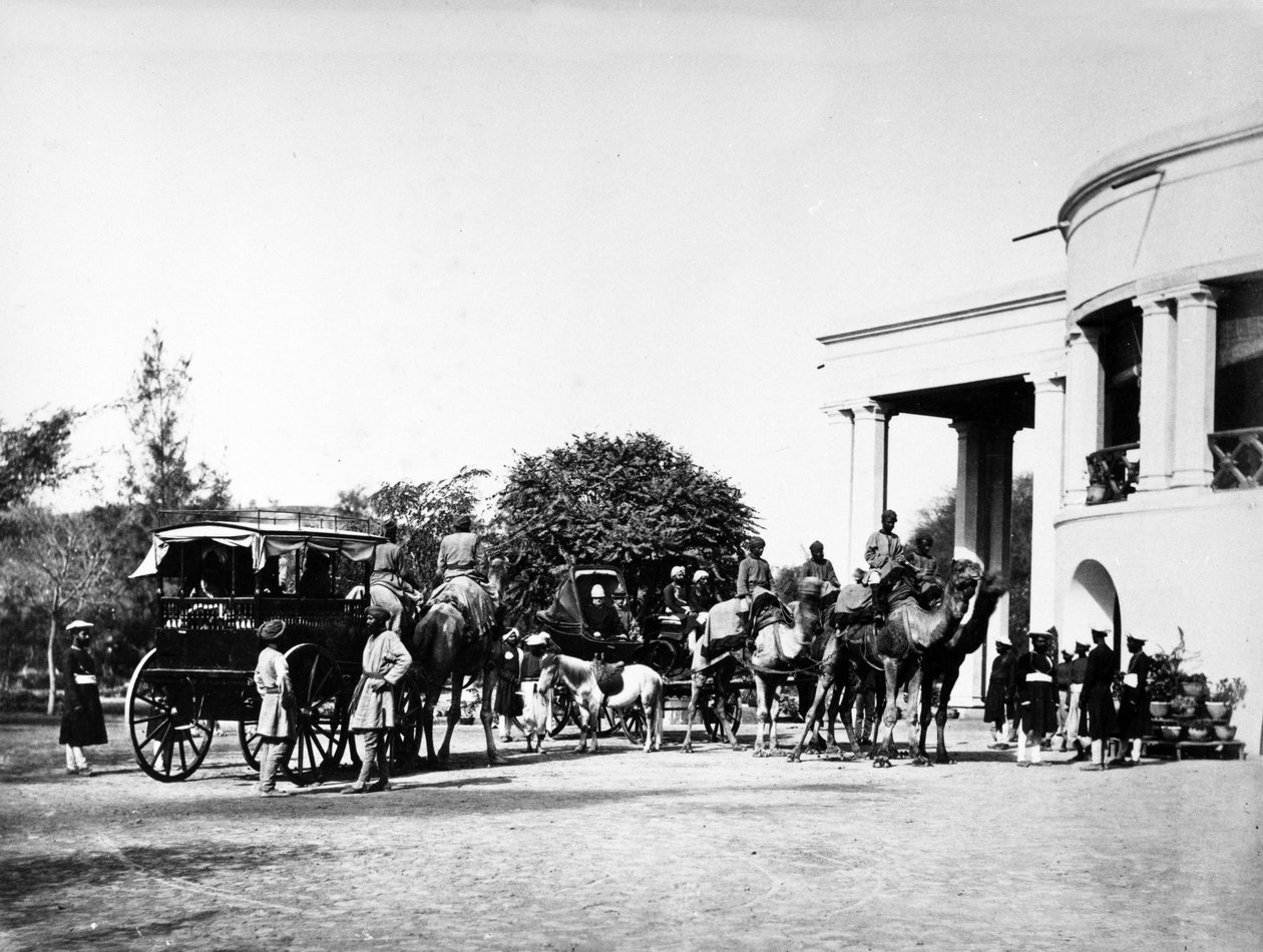 Luitenant-gouverneur van Punjab en zijn kameelkoets, 1864 door Samuel Bourne