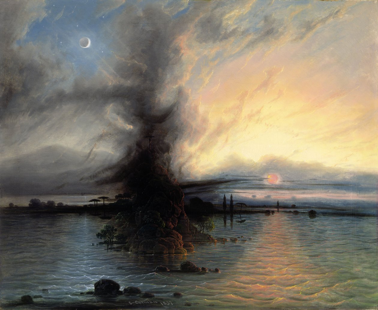 De rots van redding, 1837 door Samuel Colman