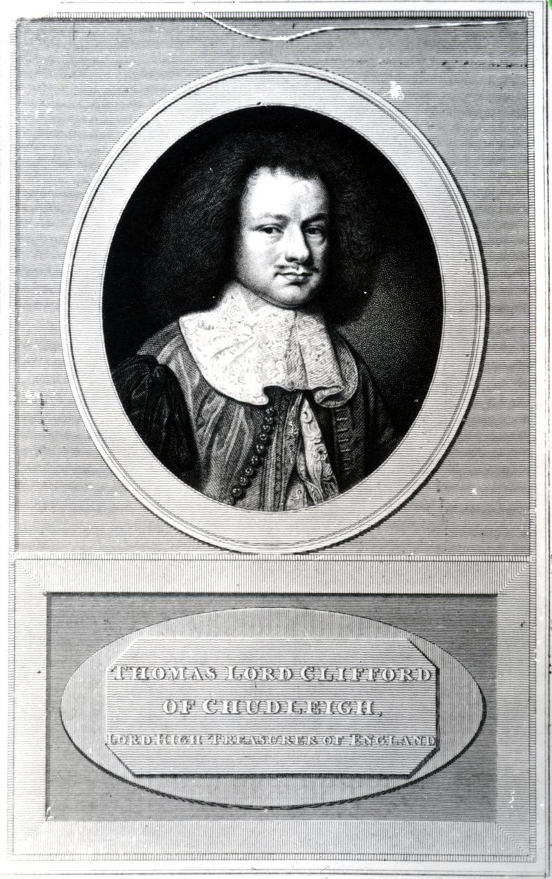 Thomas Clifford, 1e Baron Clifford van Chudleigh, gegraveerd door Edward Scriven, 1820 door Samuel Cooper