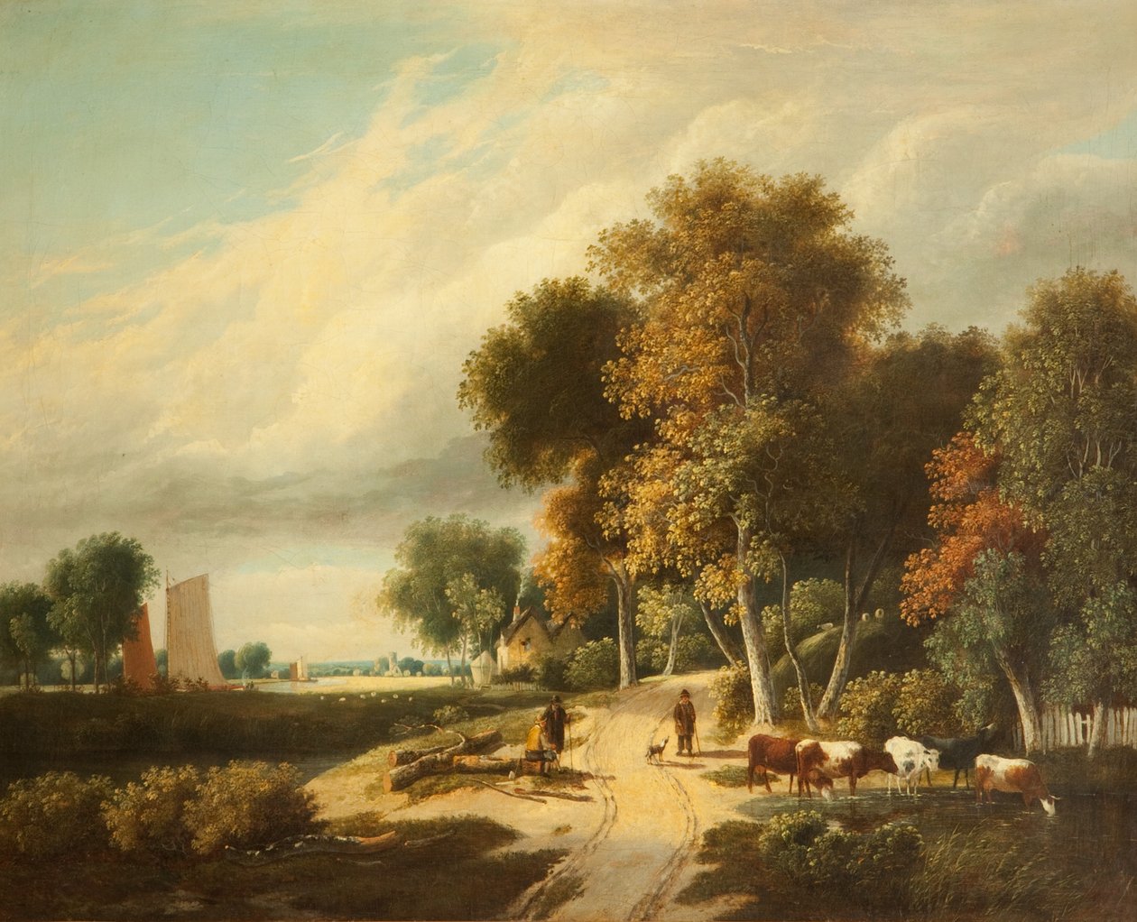 Een scène in Norfolk door Samuel David Colkett