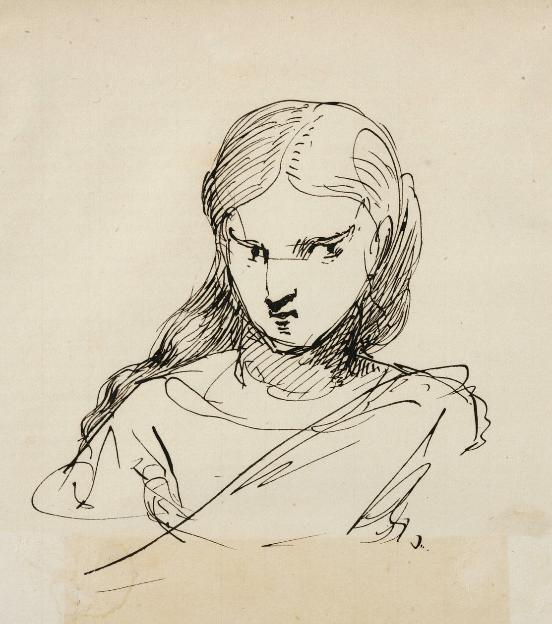 Schets van een vrouwelijke buste, 1840 door Samuel Finley Breese Morse