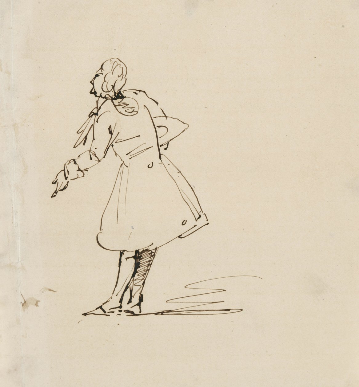 Schets van een buigende man, 1840-42 door Samuel Finley Breese Morse