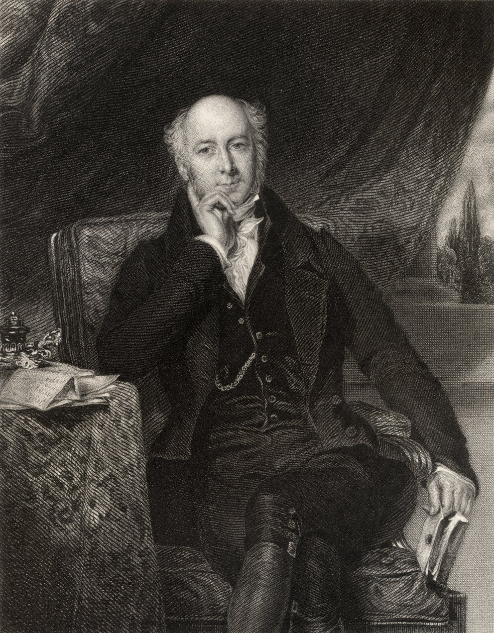 Sir Charles Mansfield Clarke, gegraveerd door J. Cochran, uit 