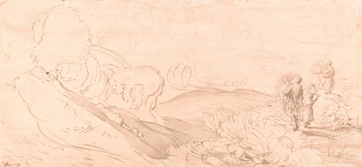 Landschapsschets door Samuel Palmer