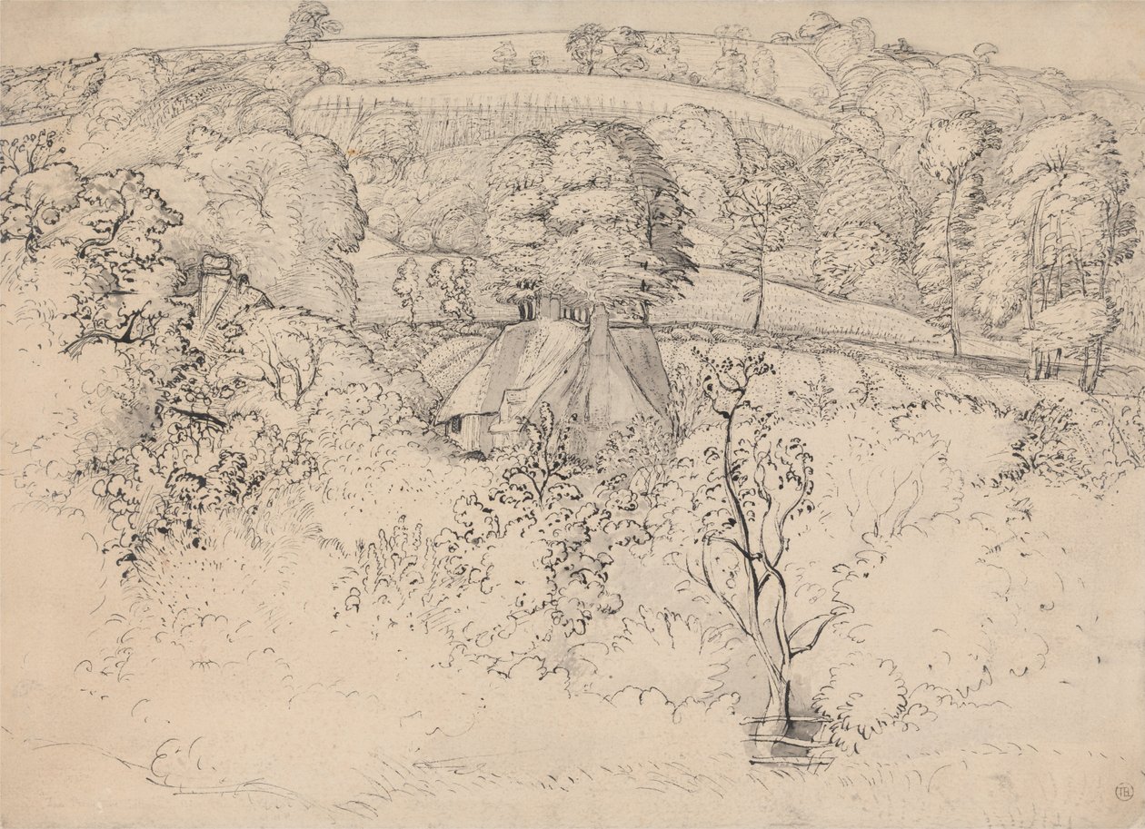 De Primitieve Cottage, Shoreham door Samuel Palmer