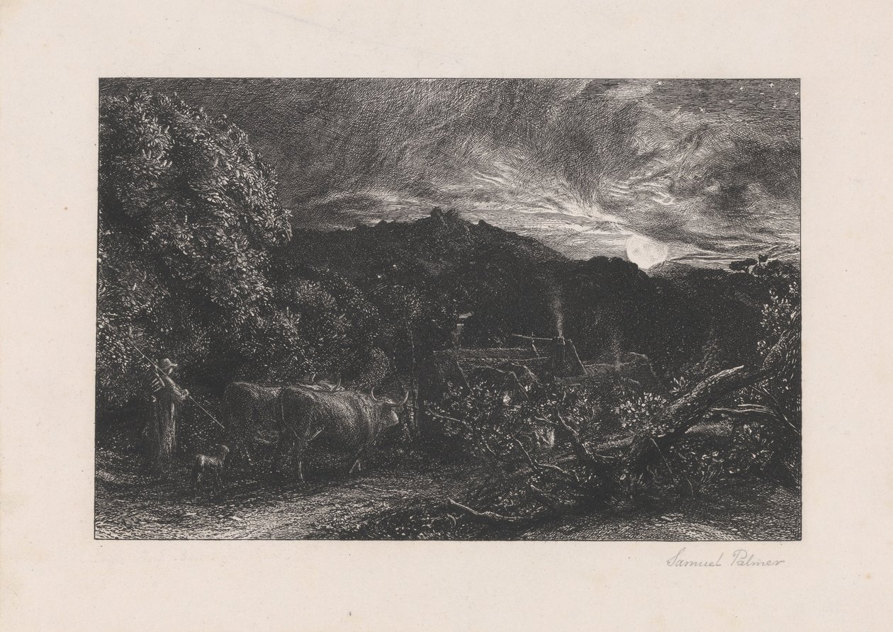 De vermoeide ploeger door Samuel Palmer