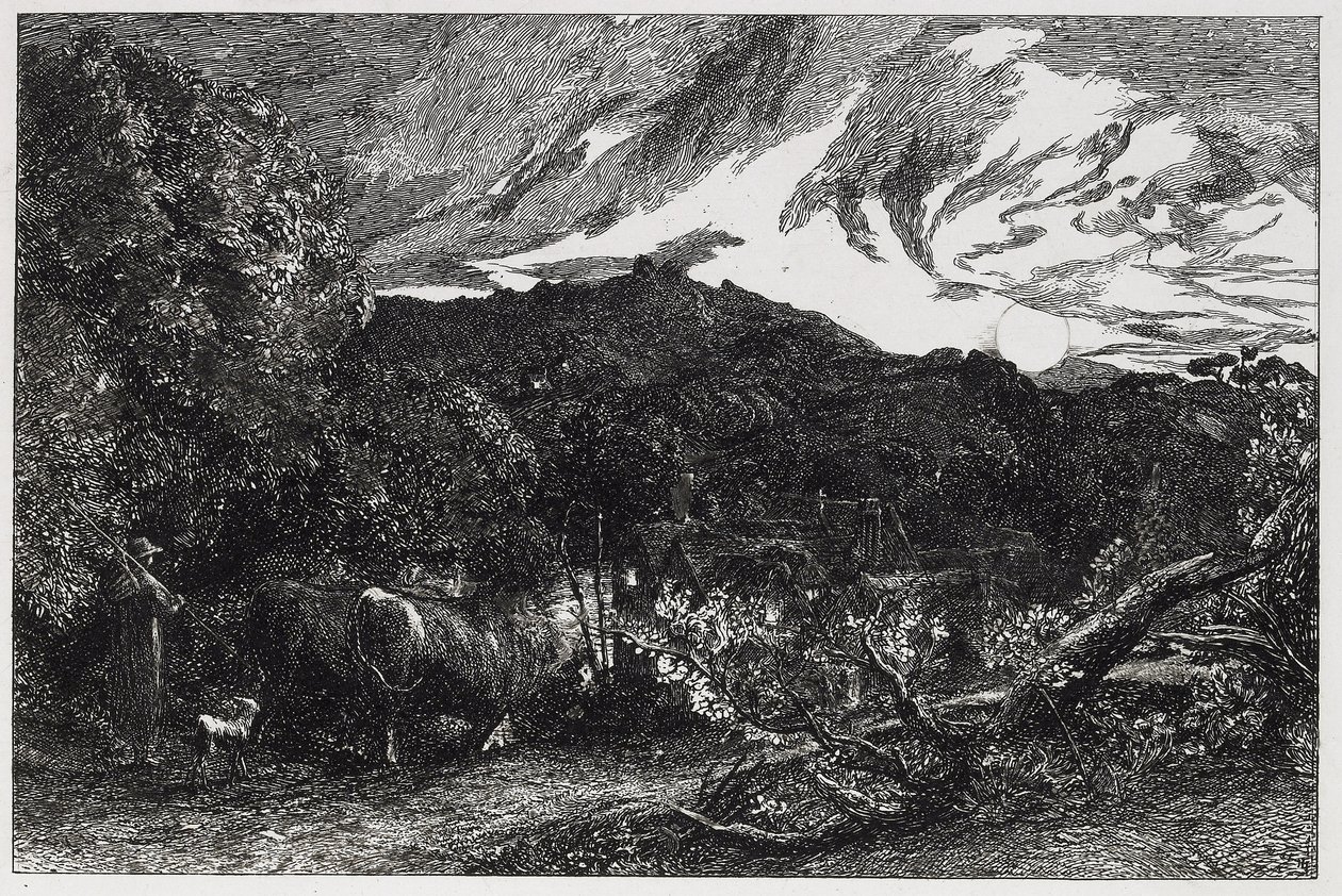 De vermoeide ploeger, 1858 door Samuel Palmer