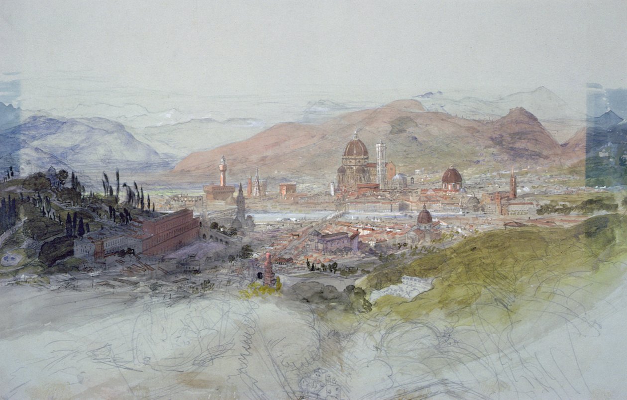 Uitzicht op Florence, 1837-39 door Samuel Palmer