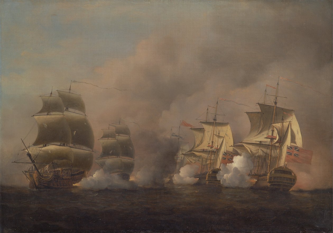 Actie bij Kaap de Goede Hoop door Samuel Scott