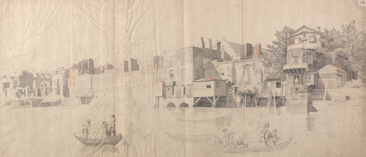Gebouwen aan de Theems door Samuel Scott