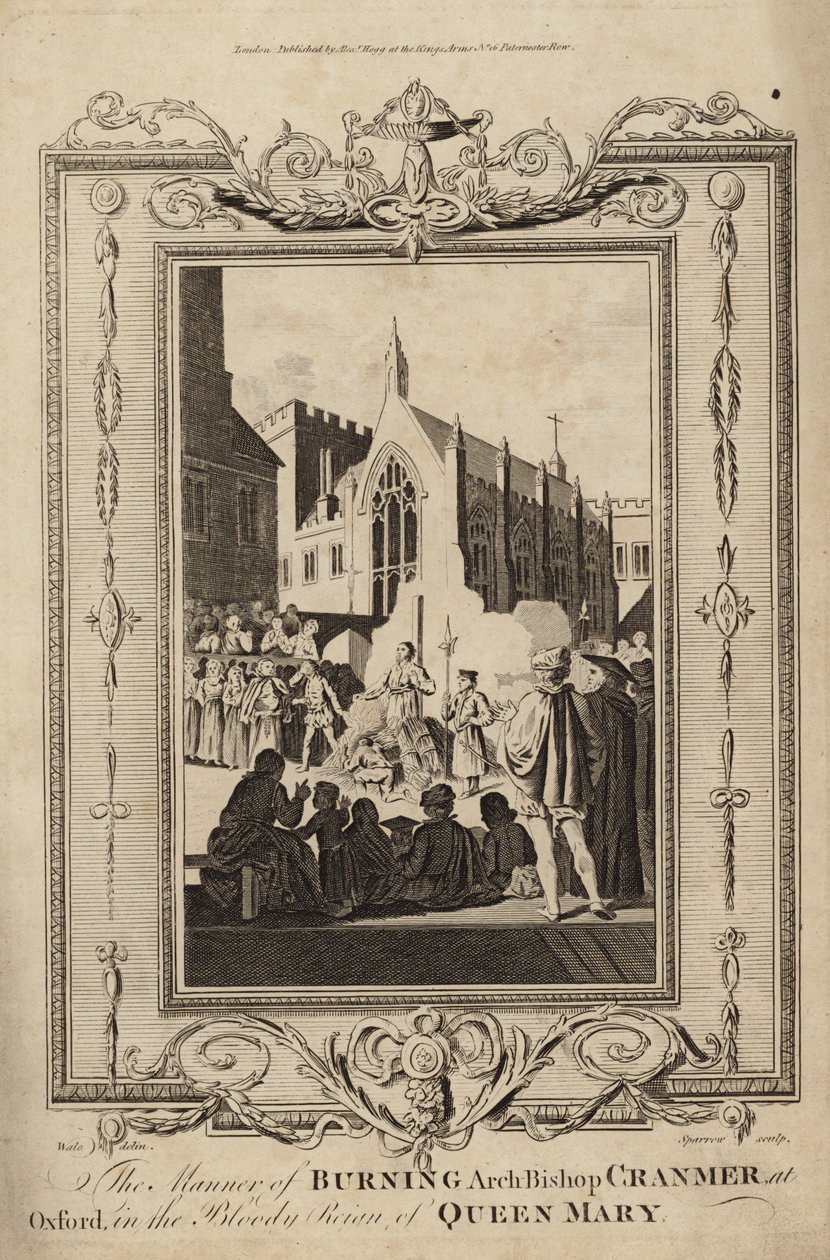 De manier van verbranden van aartsbisschop Cranmer in Oxford door Samuel Wale