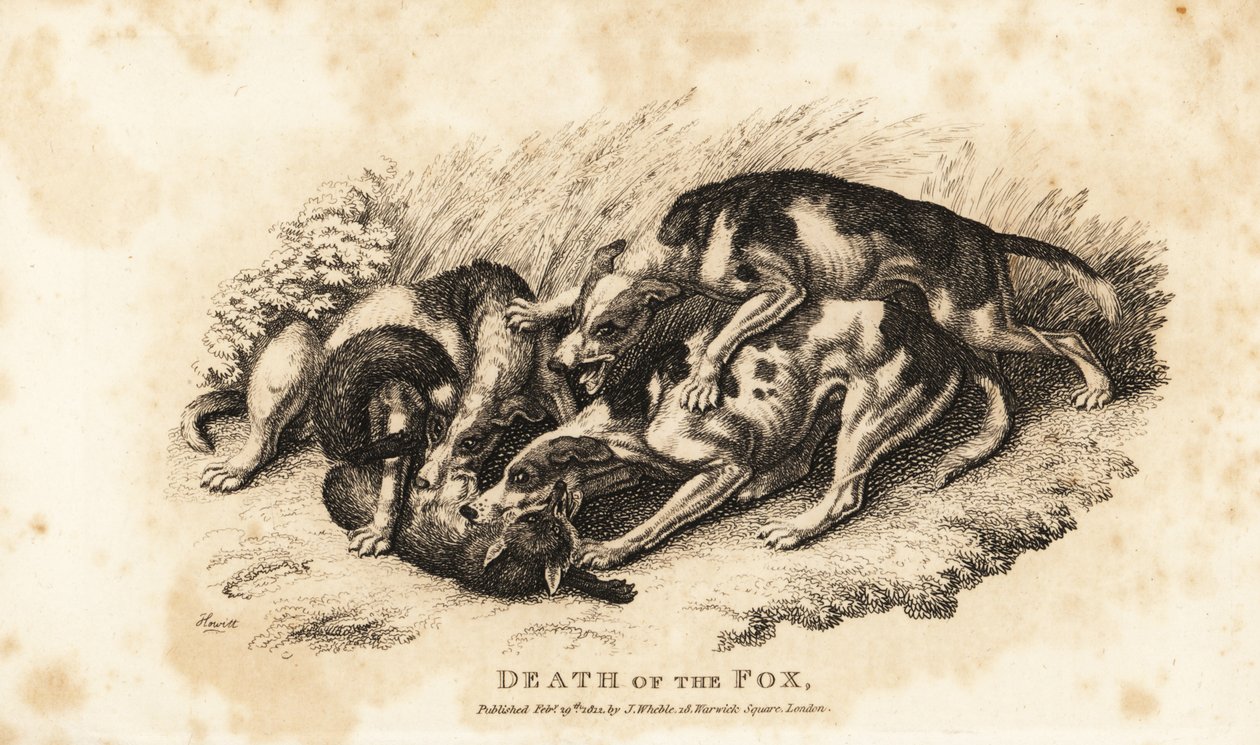 Dood van de vos door Samuel (after) Howitt