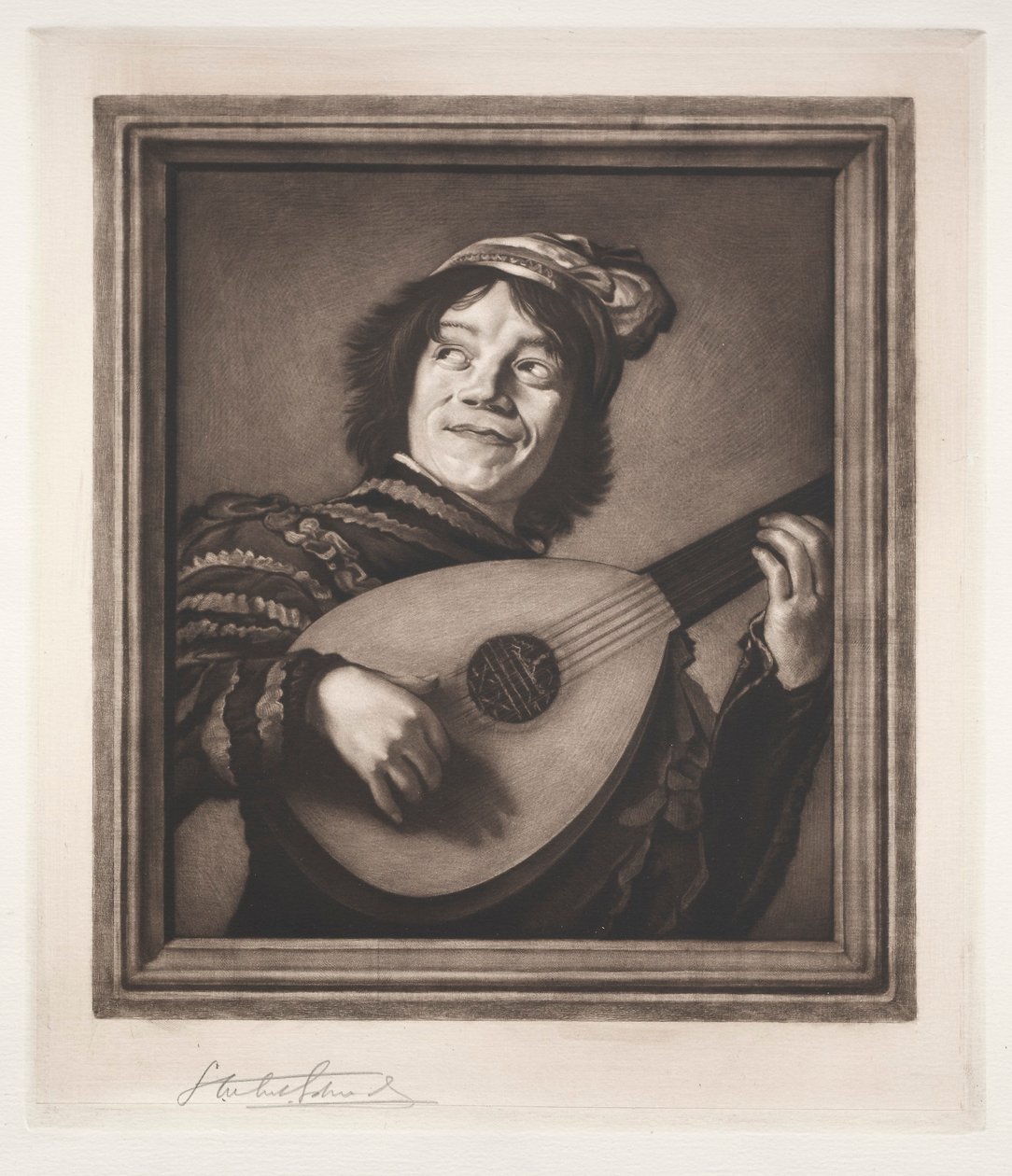De luitspeler, 19e-20e eeuw door Samuel Arlent Edwards