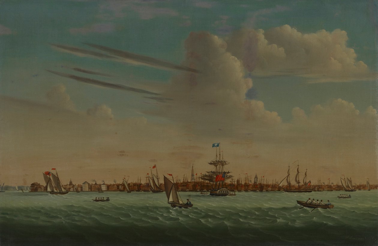 Uitzicht op Charleston door Samuel Barnard