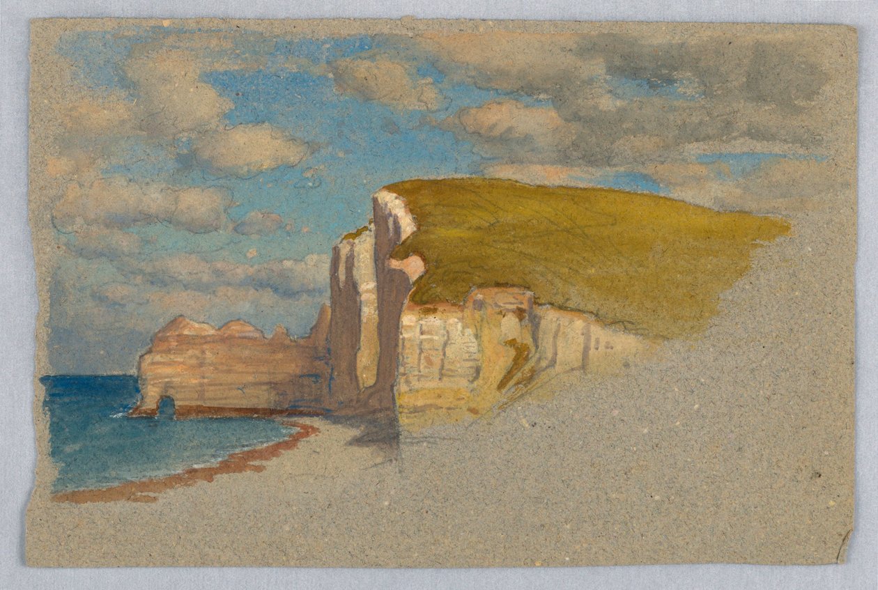 Kliffen bij Étretat door Samuel Colman