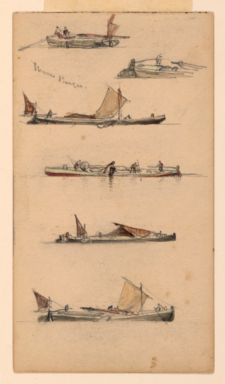 Thames-schepen door Samuel Colman