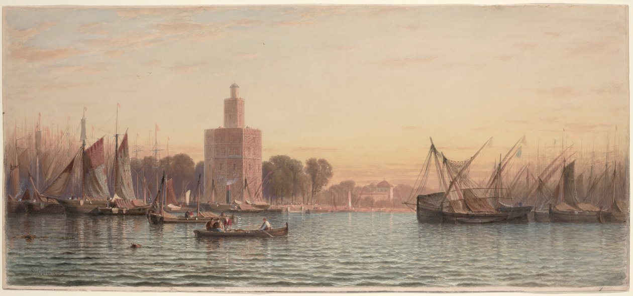 De haven van Sevilla door Samuel Colman