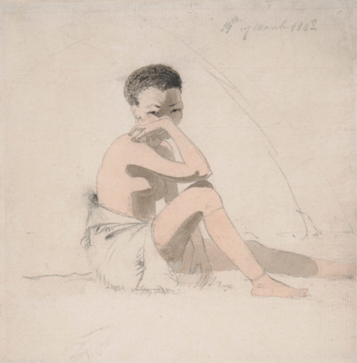 Zittend Korah Meisje door Samuel Daniell