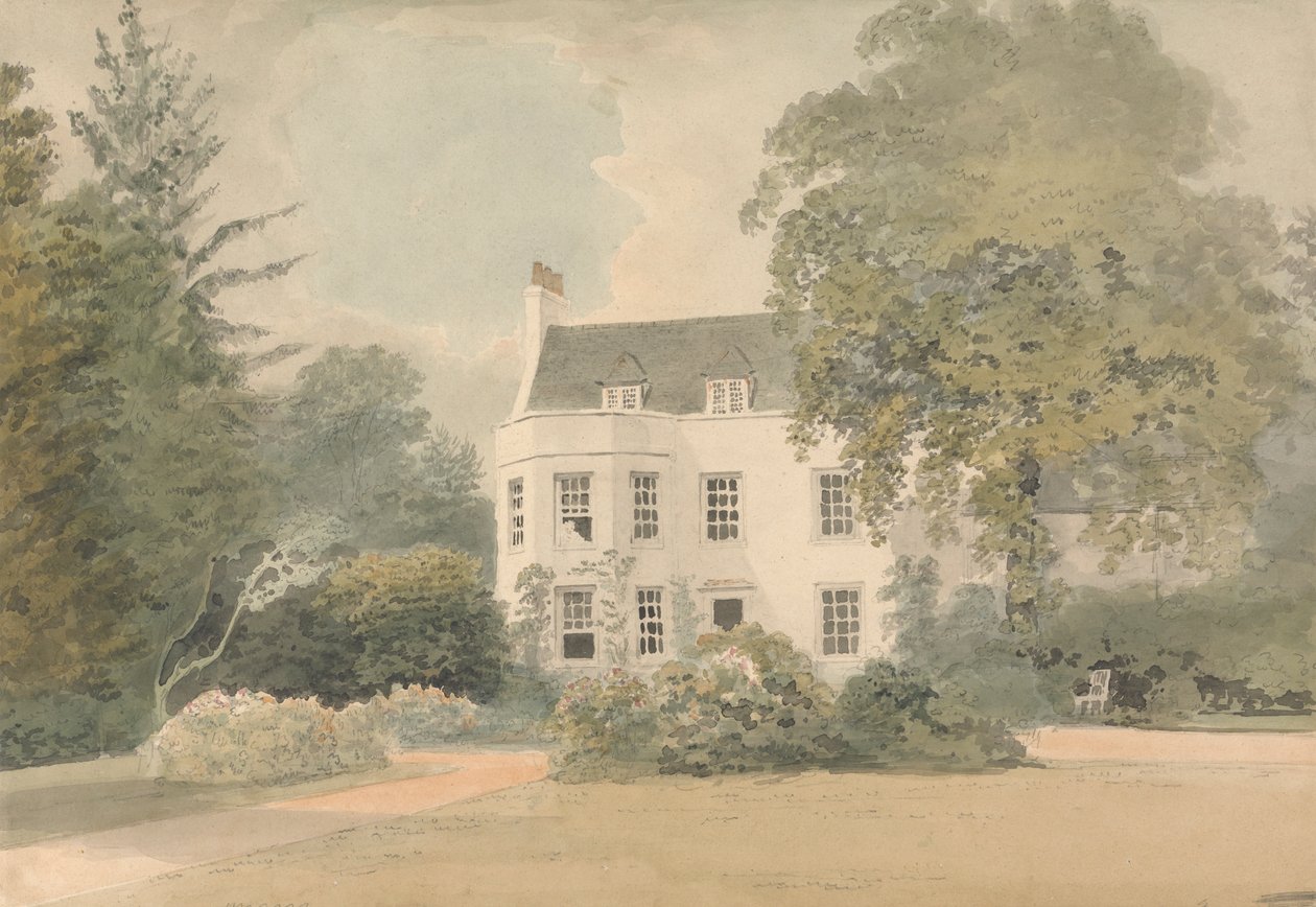 Een Wit Huis in een Tuinomgeving door Samuel Davis
